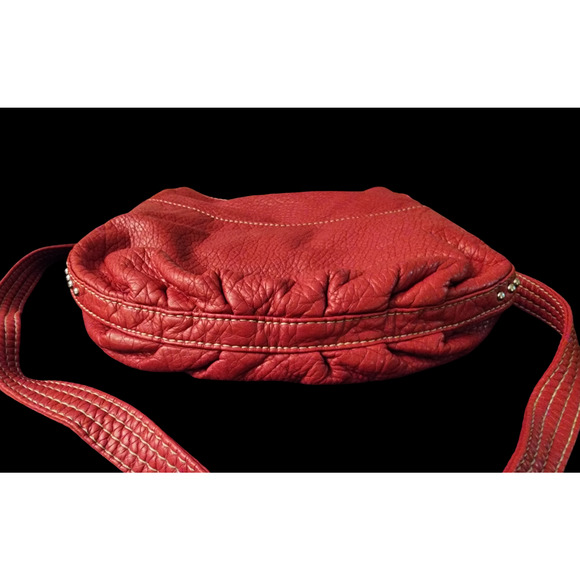 Marc Ecko Red Studded Faux Leather 90s Style Shoulder Bag - Picture 6 of 9